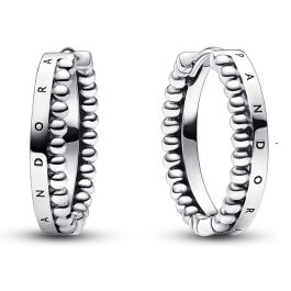 Pendientes Mujer Pandora SIGNATURE LOGO & BEADS HOOP Plata de ley 925 Precio: 108.2949997822. SKU: B17YLH7R3K