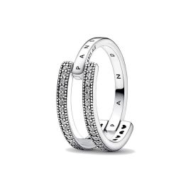 Anillo Mujer Pandora SIGNATURE LOGO & PAVE DOUBLE BAND - RING - SIZE 52 Precio: 115.555000242. SKU: B17NBLKDX2