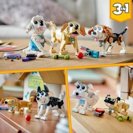 LEGO Creador 3-en-1 31137 adorables perros, figuras de teckel, carlin, caniche, hijos de los 7 años