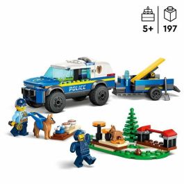 LEGO CITY POLICY 60369 Doma del perro de policía, juguete para automóvil con remolque