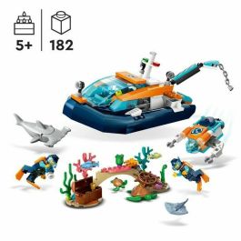 LEGO CITY 60377 El bote de exploración submarina, juguete con figuras de animales marinos