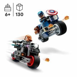 LEGO Marvel 76260 Black Widow y Captain America Motorcycles, Toy Avengers The Age of Ultron