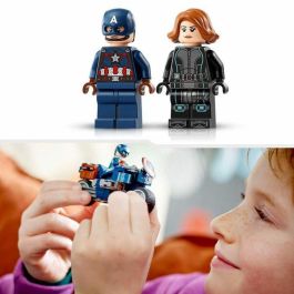 LEGO Marvel 76260 Black Widow y Captain America Motorcycles, Toy Avengers The Age of Ultron