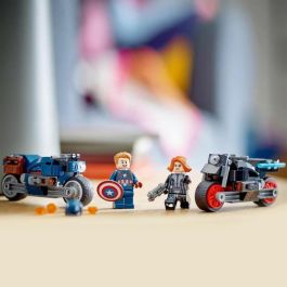 LEGO Marvel 76260 Black Widow y Captain America Motorcycles, Toy Avengers The Age of Ultron