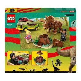 LEGO Jurassic Park 76959 Coche de juguete con figura de dinosaurio en busca del Triceratops