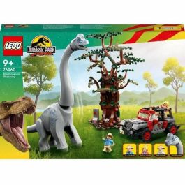 LEGO Jurassic Park 76960 Descubrimiento del Braquiosaurio, Juguete con Figura de Dinosaurio y Coche