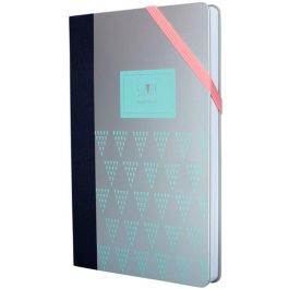 Milan Libreta Paperbook Mediana 208 Pag Cierre Con Goma 21x14,6x1,6 cm Silver Turquesa Precio: 16.3350003025. SKU: B1BWXDSAMS