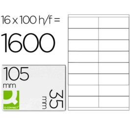 Etiquetas adhesivas Q-Connect KF10653 Blanco 100 Hojas 105 x 35 mm Precio: 16.50000044. SKU: B18M3WR5YT