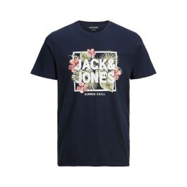 Camiseta de Manga Corta Hombre JJBECS SHAPE TEE Jack & Jones 12224688 Azul marino