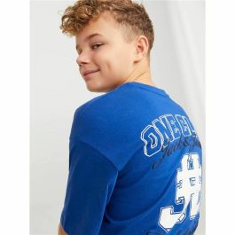 Camiseta de Manga Corta Infantil Jack & Jones Jorcole Back Print Azul oscuro