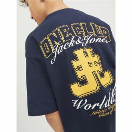Camiseta de Manga Corta Infantil Jack & Jones Jorcole Back Print Azul marino