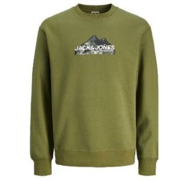 Sudadera sin Capucha Hombre Jack & Jones SWEAT CREW NECK 12262094 Verde