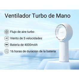 Jisulife FA43 Ventilador Portátil Life 5 Plus, Mano/Sobremesa, 5 Velocidades, Batería 4000 mAh, 15.5h Autonomía, USB-C Jisulife FA43 Ventilador Portátil Life 5 Plus, Mano/Sobremesa, 5 Velocidades, Batería 4000 mAh, 15.5h Autonomía, USB-C