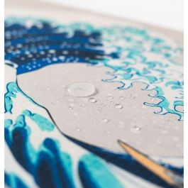 ERIK Alfombrilla Gaming La Gran Ola de Kanagawa Hokusai 80x35cm, Tapete impermeable de tela con base antideslizante para teclado y ratón