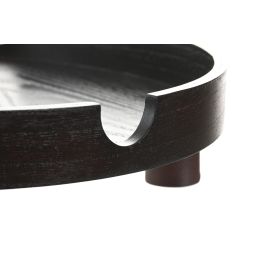 DKD Home Decor Centro de Mesa Moderno Marrón Oscuro MDF 40 x 40 x 9 cm (2 Unidades)