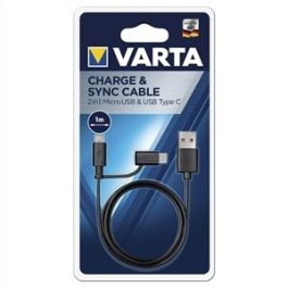 Cable Charge & Sync 2 En 1 Usb Micro Usb+Type C 1 Metro VARTA 57948101401 Precio: 10.95000027. SKU: B174MAQCCT