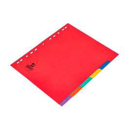 Q-connect Juego de 6 separadores cartulina brillo DIN A4+ multitaladro