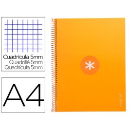 Cuaderno Espiral A4 Micro Antartik Tapa Forrada 80H 90 gr Cuadro 5 mm 1 Banda 4 Taladros Mostaza