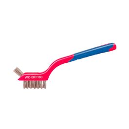 Workpro Cepillos de Alambre Soldador, Juego 3 Piezas Nylon, Latón, Acero Inoxidable Mango Bi-material