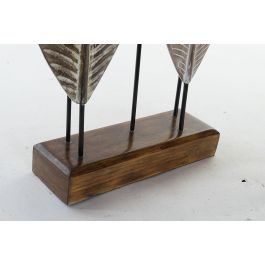 DKD Home Decor Decoración Balines 10 x 81 x 33 cm Albasia Hierro Marrón Beige Natural Hojas