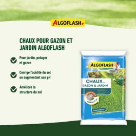 Algoflash Lima Enmienda Mineral para Césped y Jardín - Reduce pH, Mejora Estructura del Suelo, Gránulos, Agricultura Orgánica - 10 kg