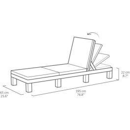 ALLIBERT Tumbona Daytona de Resina Trenzada con Cojín, Respaldo 4 Posiciones y Diseño Elegante - Marrón