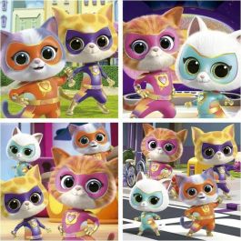 EDUCA EDU8412668203419 - Estuche Rompecabezas Progresivo SuperKitties - 12, 16, 20, 25 Piezas para Niños