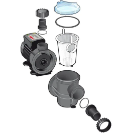 POOLMAX Bomba de piscina TP35 - 0.35HP - 5400l/h - 0.28KW - 30ma - IPX5 IP54 - 2 años garantía