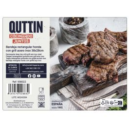 Bandeja rectangular con grill Quttin 38x28 cm (4 Unidades) Bandeja rectangular con grill Quttin 38x28 cm (4 Unidades)