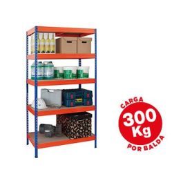 Estanteria Metalica Ar Storage 192x100X50 cm 5 Estantes 300 kg Por Estante Bandejas De Madera Sin Tornillos Azul-Naranja Precio: 162.50000041. SKU: B1H4RLCL2F