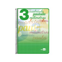 Cuaderno Espiral Liderpapel Folio Pautaguia Tapa Dura 80H 75 gr Cuadro Pautado 3 mmcon Margen Colores Surtidos 5 unidades