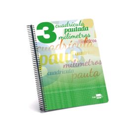 Cuaderno Espiral Liderpapel Folio Pautaguia Tapa Dura 80H 75 gr Cuadro Pautado 3 mmcon Margen Colores Surtidos 5 unidades