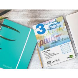 Recambio Liderpapel A4 Pautaguia 100 Hojas 75 gr Cuadriculado Pautado 3 mm Con Margen 4 Taladros