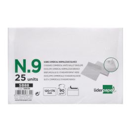 Sobre Liderpapel N 9 Blanco Comercial Normalizado 120x176 mm Tira De Silicona Paquete De 25 Unidades