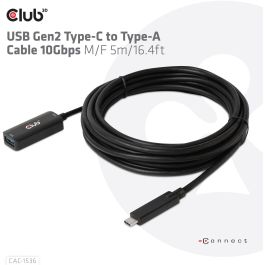 Club3D Cable USB 3.2 Tipo C a USB Tipo A 10Gbps 5m