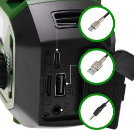 Camry Radio de Emergencia CR1919 Solar/Dinamo/USB 4000 mAh, Linterna LED 3W, Power Bank, Verde