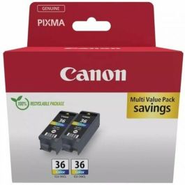 Canon Multipack CLI-36 Pack de 2 Depósitos de Tinta Color (C M Y) para PIXMA iP100, iP110, TR150, Sustituto 1511B018