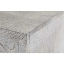 DKD Home Decor Mueble TV Blanco Mango y Metal 130 x 40 x 55 cm