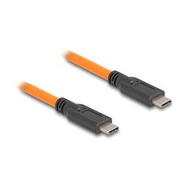 DeLOCK Cable USB-C a USB-C 5 Gbps (USB 3.2 Gen 1) para Tethering, Naranja, 1 m, 100W Power Delivery, Conectores Macho