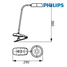 Flexo blanco pinza led 3w 4.000k