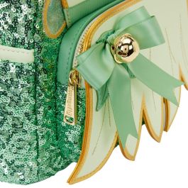 Loungefly Mochila Disney Campanilla Peter Pan Holiday Cuero Sintético 26cm con Lentejuelas y Detalles Estampados
