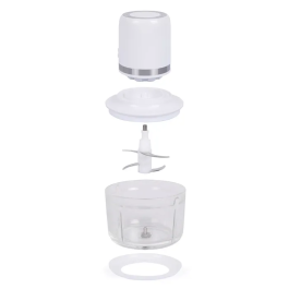 Livoo Picadora Eléctrica Inalámbrica - 200 W - 1,2 L - 4 Cuchillas de Acero - Blanco