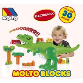 Juego construccion dinosaurio bloques 30 piezas ¡electrónico con 4 sonidos!