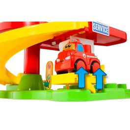 Juego construcción estación de bomberos con coche electrónico, luz y sonido 53x31x31 cms