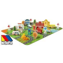 Ciudad bloques madera 55 pcs + puzzle