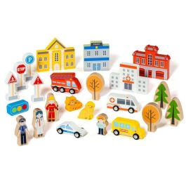 Ciudad bloques madera 55 pcs + puzzle