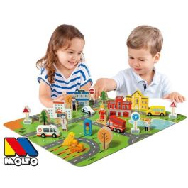 Ciudad bloques madera 55 pcs + puzzle