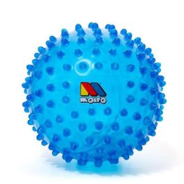 Bola sensorial 20 cm azul. con colores y textura suave para la diversión y aprendizaje de los bebes.