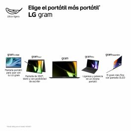 LG 17ZD90S Portátil Gram Intel Core Ultra 7 155H 16GB RAM 512GB SSD 16" WQXGA Ultraligero 23h Batería FreeDOS Negro