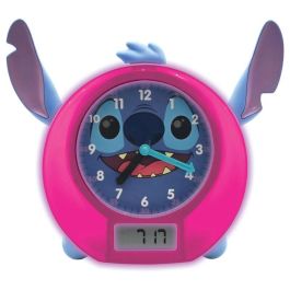 Disney Stitch - Reloj educativo cuentacuentos con luz nocturna y melodías. Entrenador de sueño y temporizador, idioma inglés